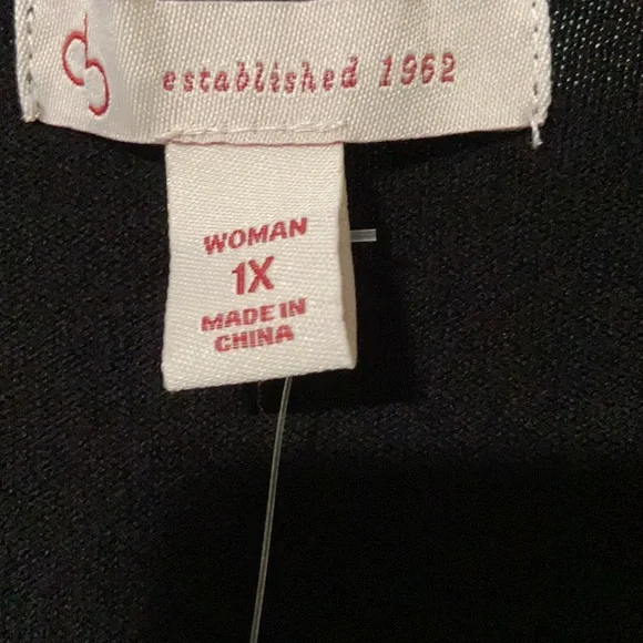 Dress Barn Black sweater with lace trim bottom size 1X new with tags - Picture 5 of 9